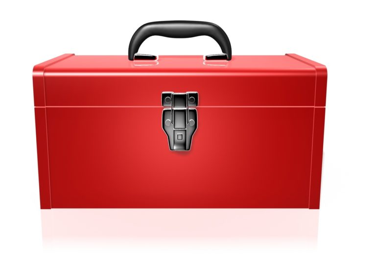 Teamwork Red Toolbox Icon Reflected